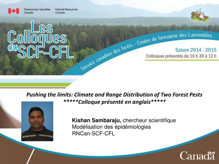 pushing the limits climate and range distribution of two