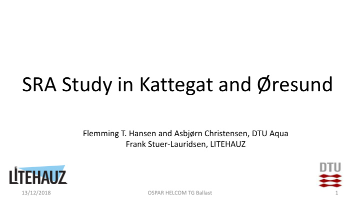 sra study in kattegat and resund