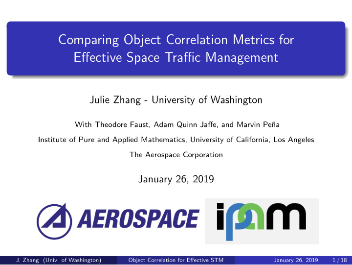 comparing object correlation metrics for effective space