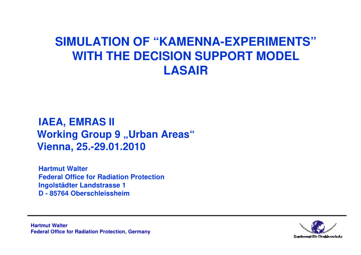 simulation of kamenna experiments with the decision