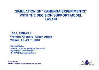SIMULATION OF KAMENNA-EXPERIMENTS  WITH THE DECISION SUPPORT MODEL  LASAIR  IAEA, EMRAS II