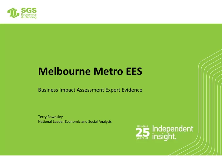 melbourne metro ees