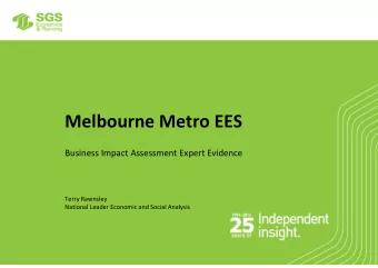 Melbourne Metro EES Business Impact Assessment Expert Evidence Terry Rawnsley National Leader