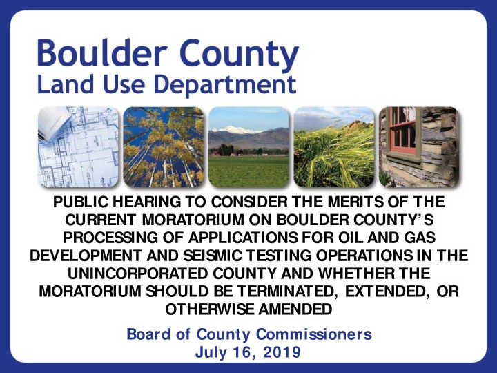 public hearing to consider the merits of the current