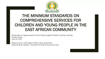 THE M  MIN  INIM  IMUM S  STANDARDS O  ON  COMPREHENSIV  IVE S  SERVIC  ICES F  FOR  CHIL  ILDREN A