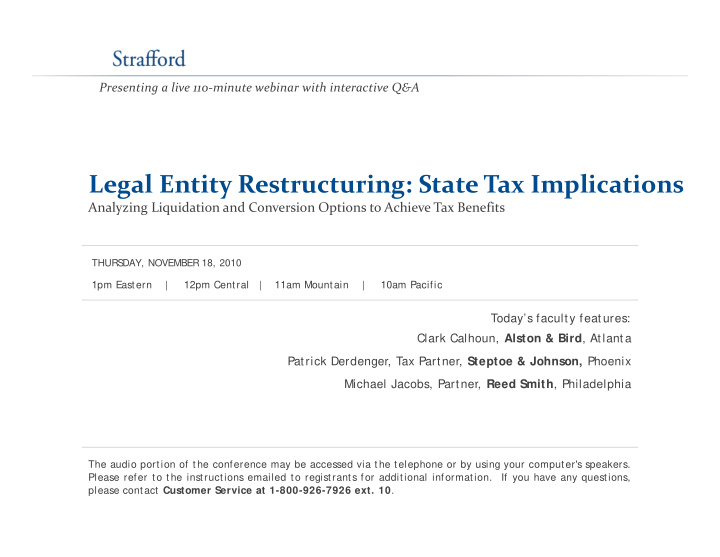 legal entity restructuring state tax implications