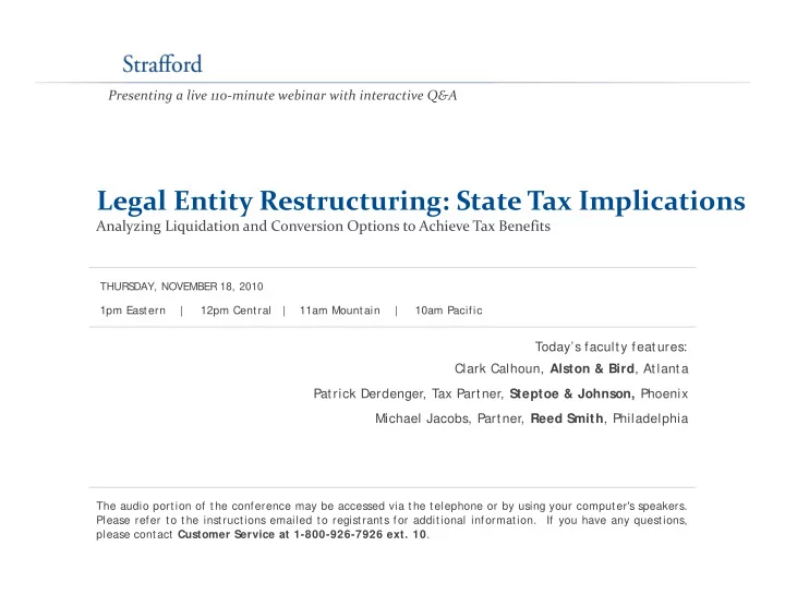 legal entity restructuring state tax implications