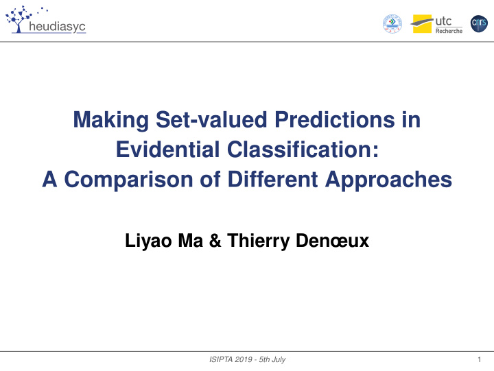 making set valued predictions in evidential