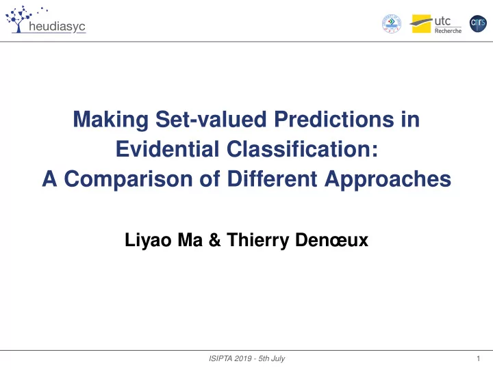 making set valued predictions in evidential