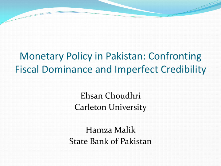 monetary policy in pakistan confronting