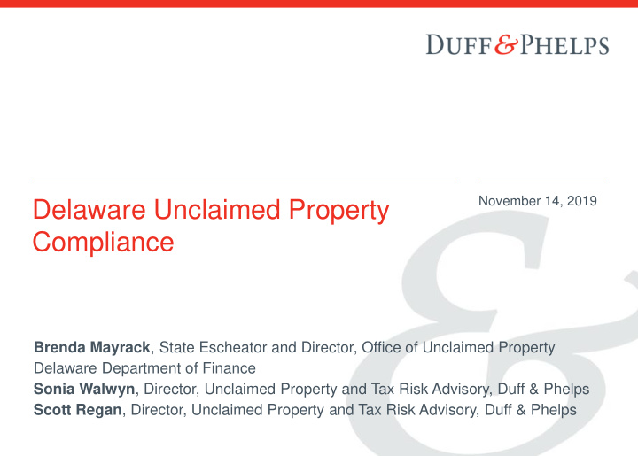 delaware unclaimed property compliance
