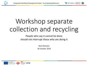 Workshop(separate(  collection(and(recycling