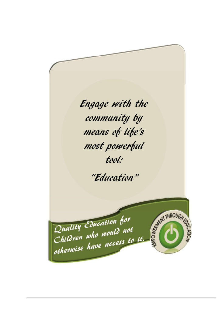 engage with the community by means of life s most