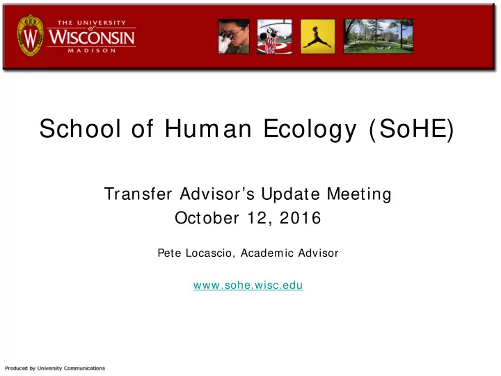 school of human ecology sohe
