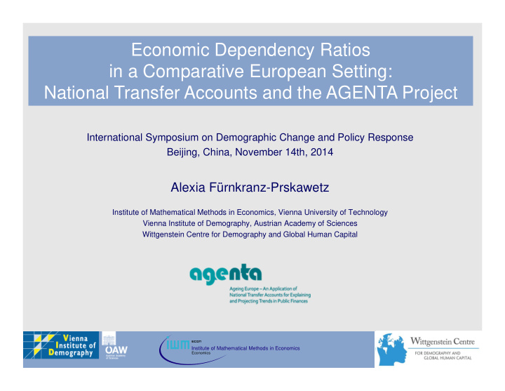 economic dependency ratios in a comparative european