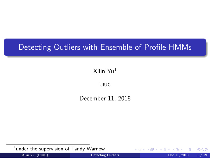 detecting outliers with ensemble of profile hmms