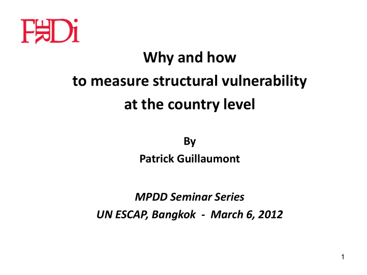 why and how to measure structural vulnerability at the