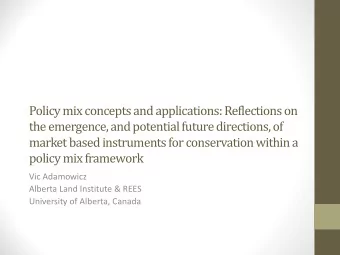 Policy mix concepts and applications: Reflections on  the emergence, and potential future