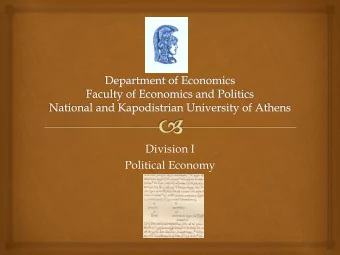 Division I  Political Economy  Xenophon  Andreas M. Andreades  Angelos  Ioannis S. Pesmazoglou