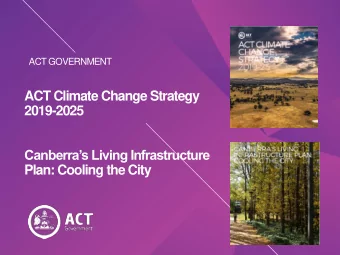 ACT Climate Change Strategy  2019-2025  Canberras Living Infrastructure  Plan: Cooling the City