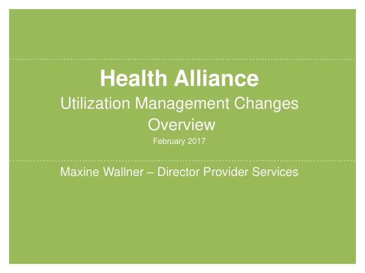 health alliance