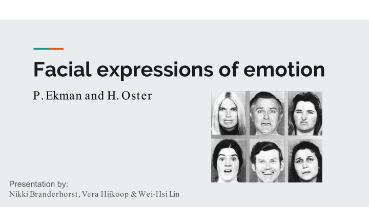facial expressions of emotion