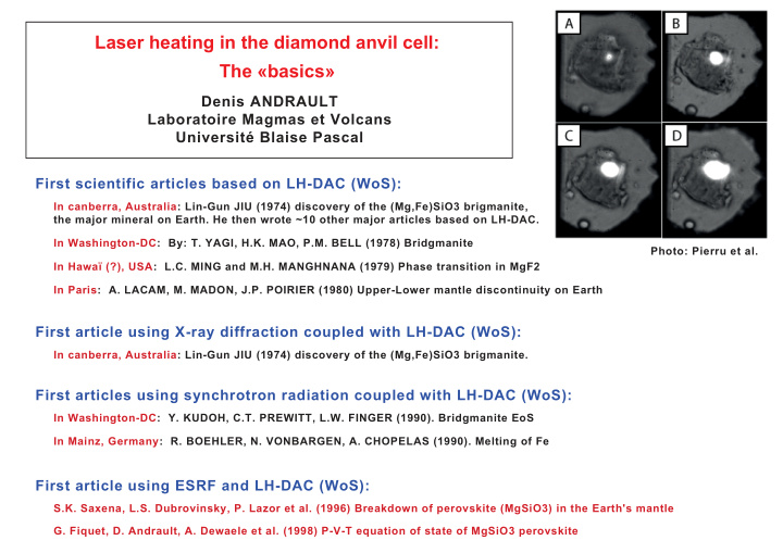 laser heating in the diamond anvil cell the basics