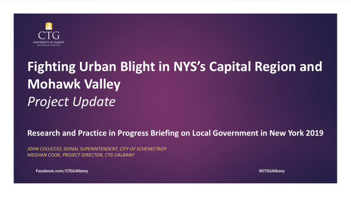 fighting urban blight in nys s capital region and mohawk