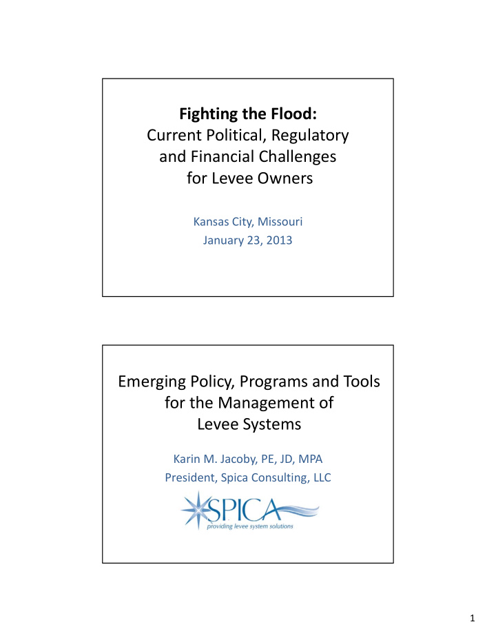 fighting the flood current political regulatory and