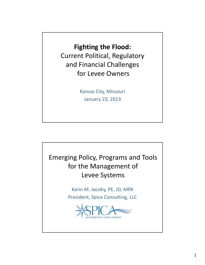 fighting the flood current political regulatory and