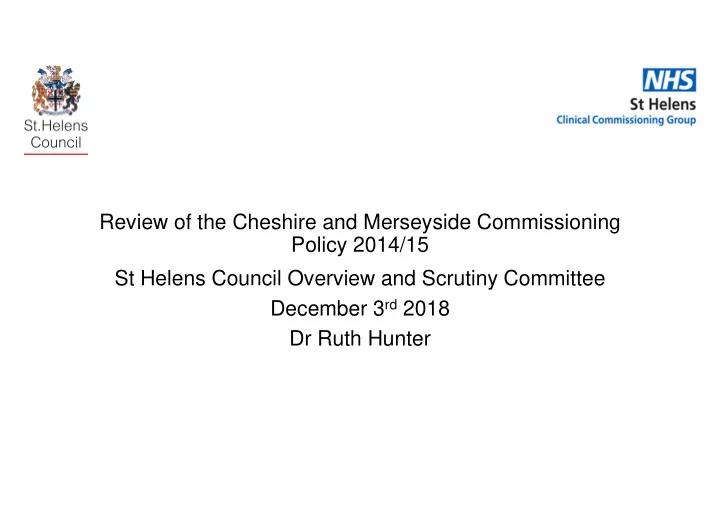 review of the cheshire and merseyside commissioning
