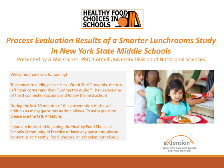 process evaluation results of a smarter lunchrooms study