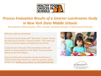 Process Evaluation Results of a Smarter Lunchrooms Study  in New York State Middle Schools