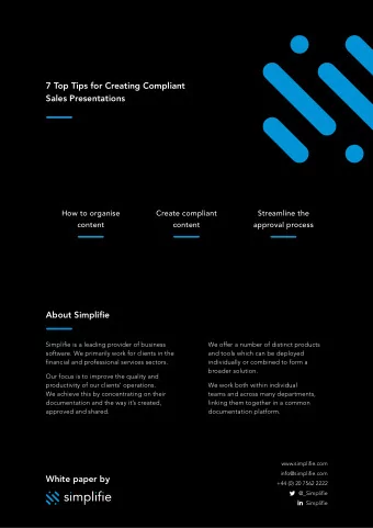 7 Top Tips for Creating Compliant  Sales Presentations  How to organise  Create compliant