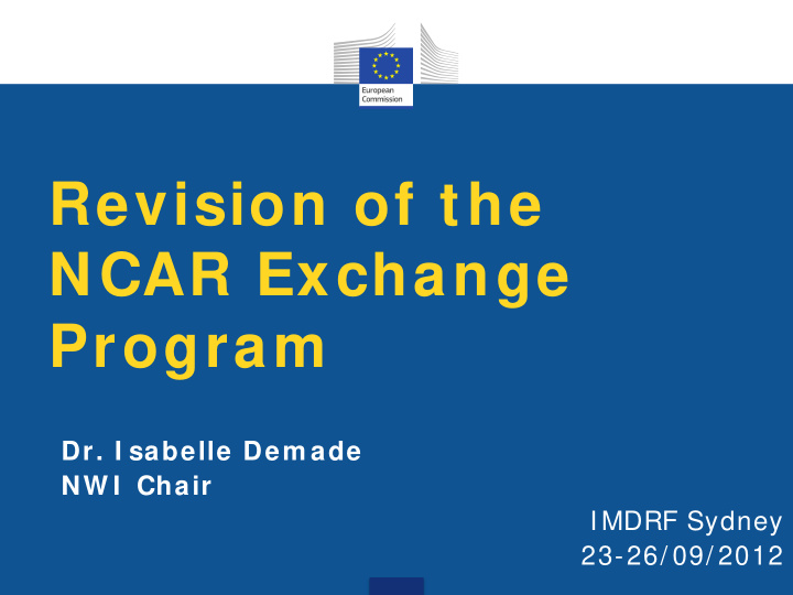 revision of the ncar exchange program