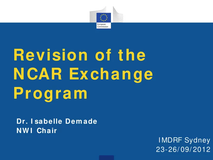 revision of the ncar exchange program