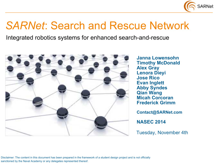 sarnet search and rescue network