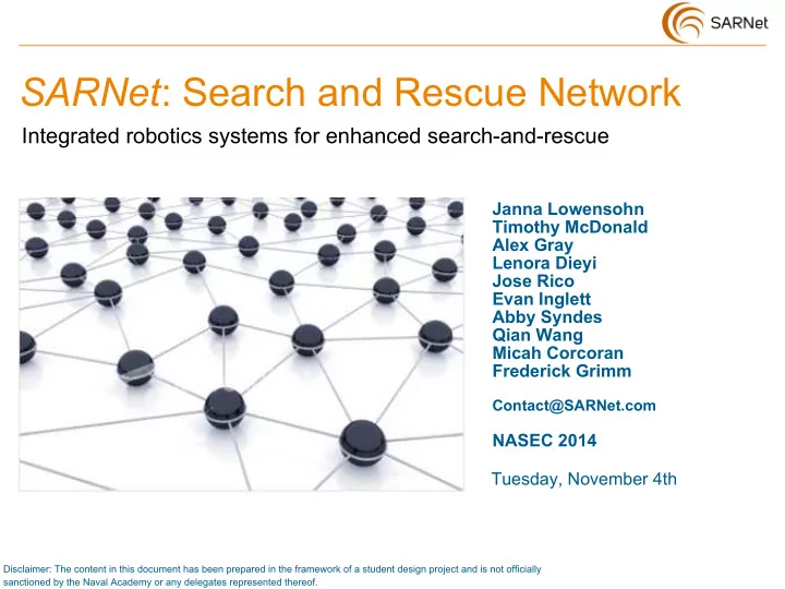 sarnet search and rescue network