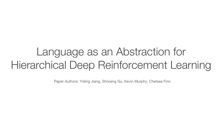 language as an abstraction for hierarchical deep