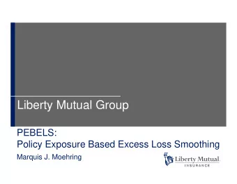 Liberty Mutual Group  PEBELS:  Policy Exposure Based Excess Loss Smoothing  Marquis J. Moehring