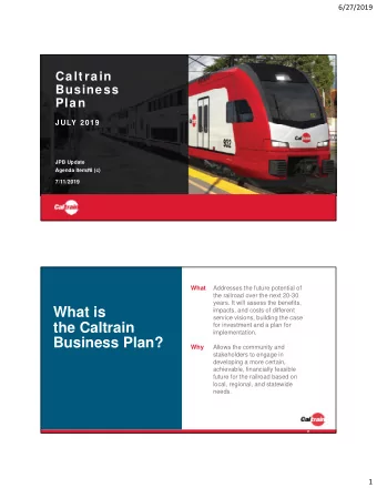 What is  impacts, and costs of different  service visions, building the case  the Caltrain  for