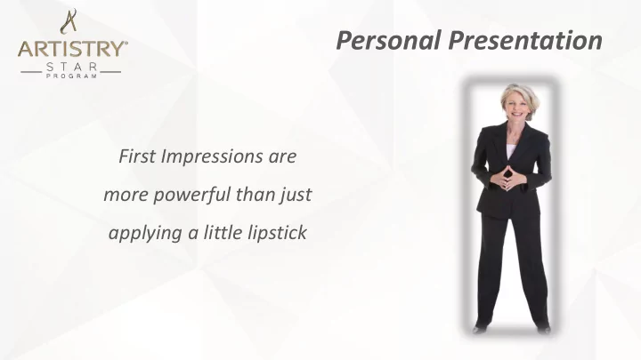 personal presentation