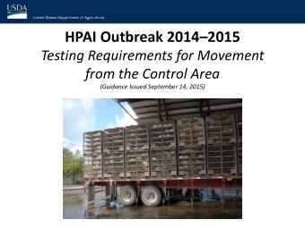 HPAI Outbreak 2014  2015  Testing Requirements for Movement  from the Control Area (Guidance