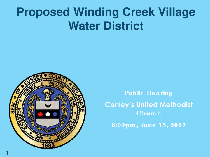 proposed winding creek village water district