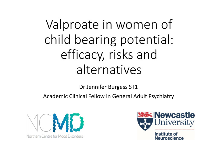 valproate in women of child bearing potential efficacy