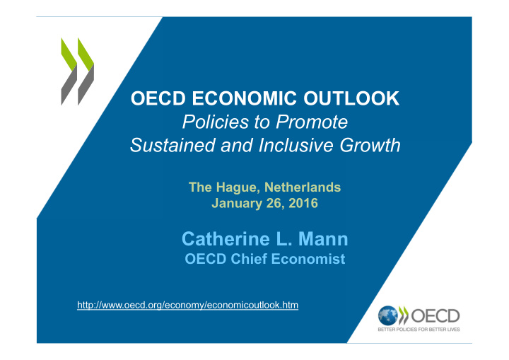 oecd economic outlook policies to promote sustained and