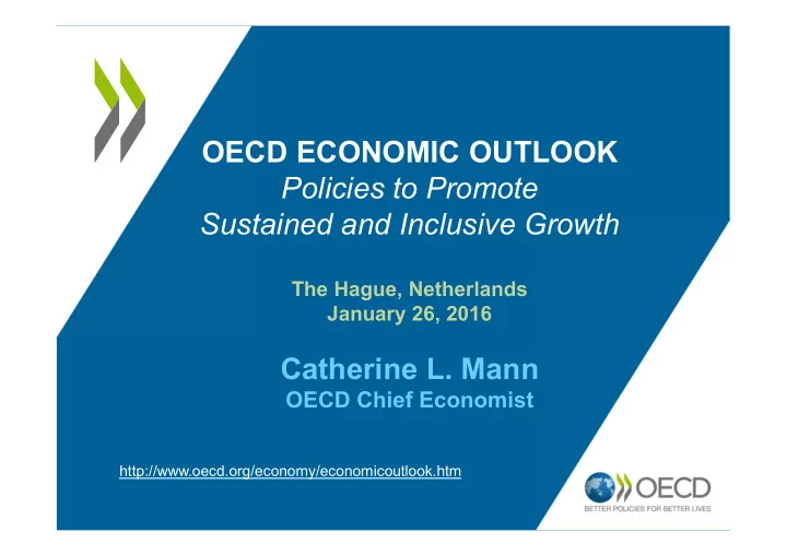 oecd economic outlook policies to promote sustained and