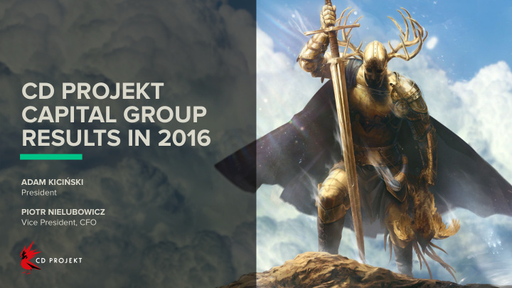 cd projekt capital group results in 2016