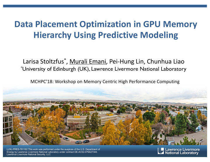 data placement optimization in gpu memory hierarchy using