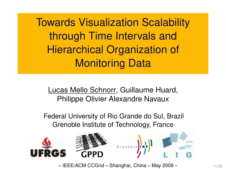 towards visualization scalability through time intervals